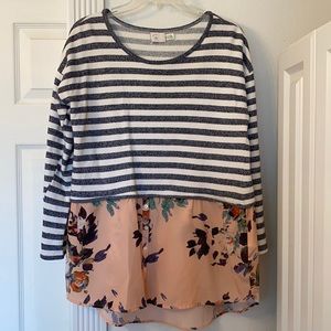 Anthropologie Layered Stripes Sweater